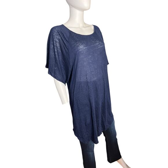 Calypso St. Barth Navy Knit Linen Tunic Dress Coverup Size Small - Picture 4 of 5